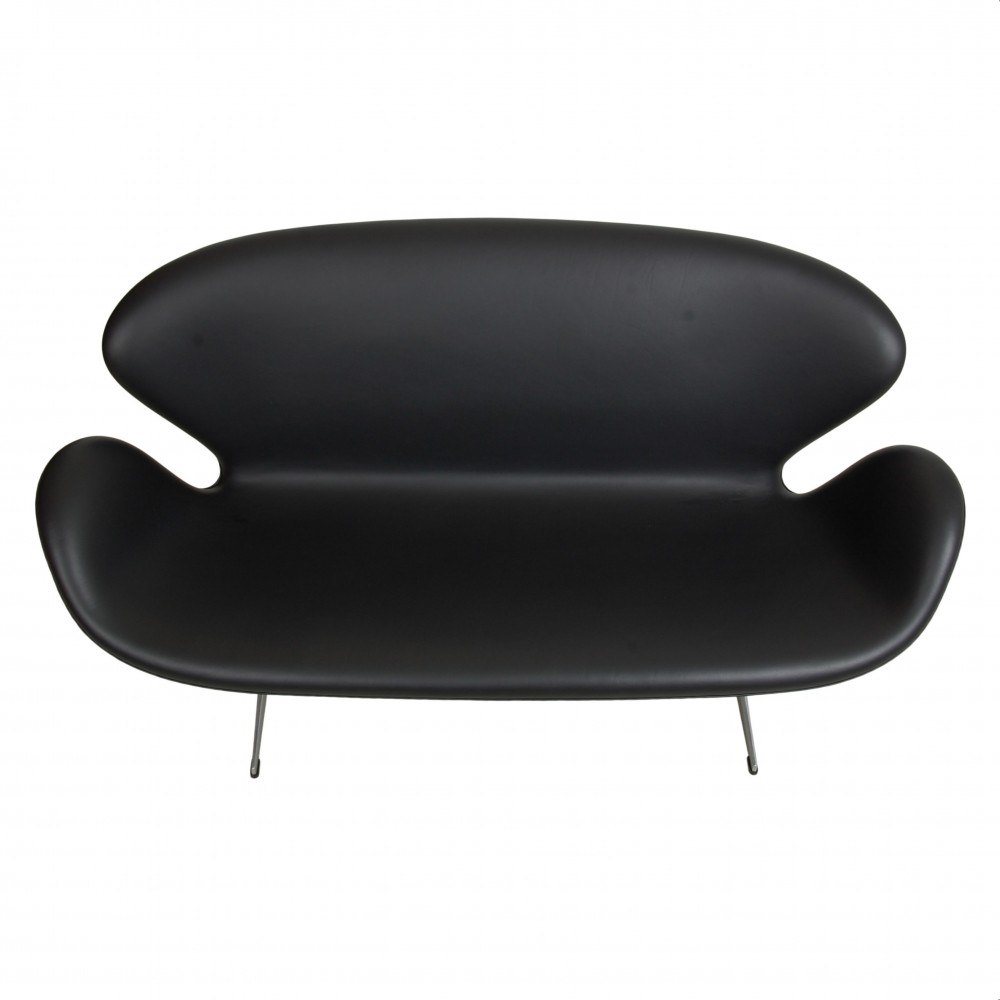 Buy Secondhand Arne Jacobsen Swan sofa black leather CPHClassic